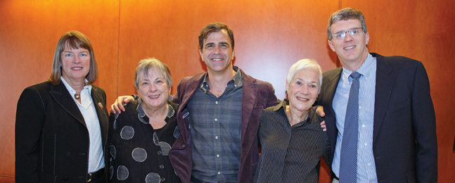 Posed photo of Lynch, Bernstein, Trachtenberg, Friedberg and Van Hooser.